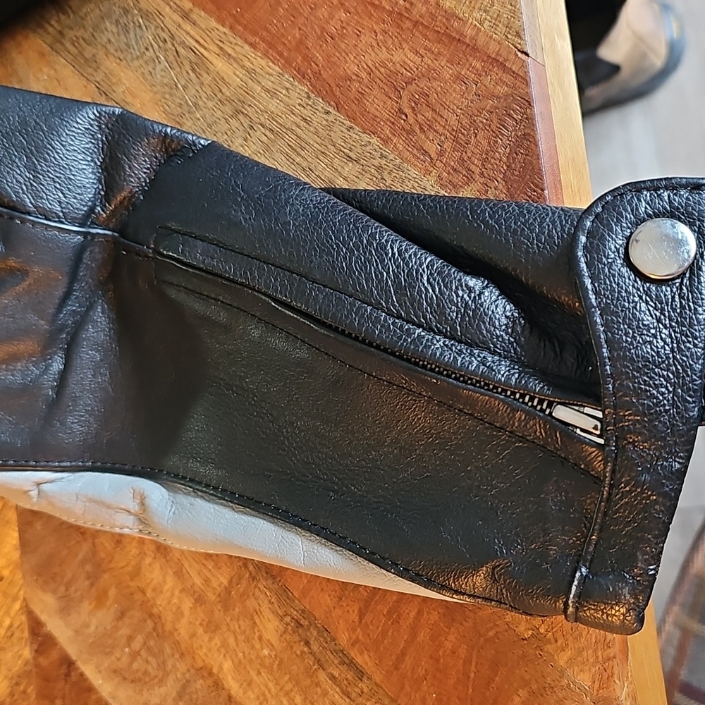 Cycle Leather Jacket XL Pink Gray Black - Picture 9 of 14